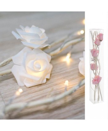 RAMAS 15 LEDS FLORES ROSA COLOR BLANCO 3XAA