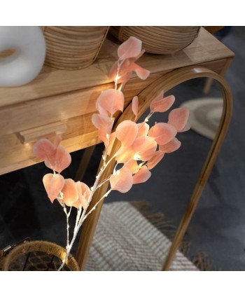 RAMAS 30 LEDS 90CM FLORES ROSA 2XAA