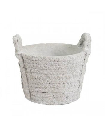 MACETERO CEMENTO FORMA CESTA M GRIS