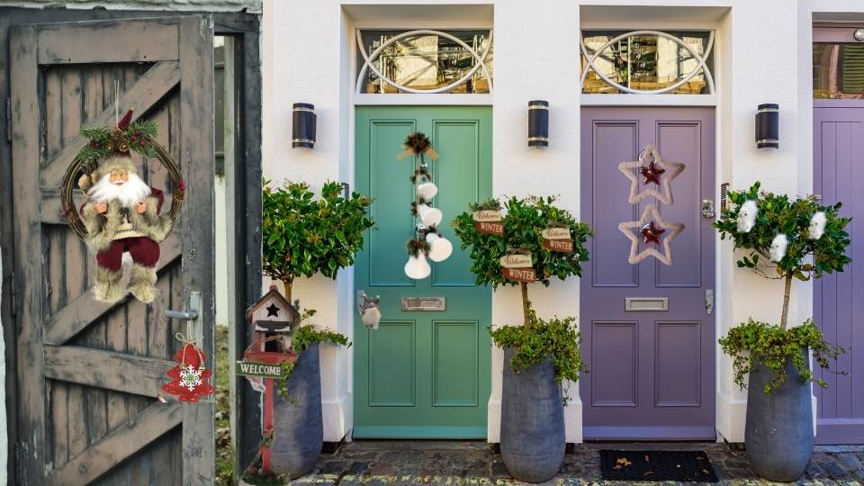 decoración puertas de navidad ideas sencillas