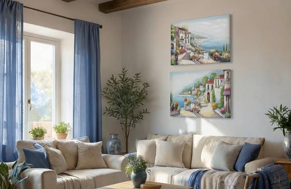 Arte original pintado a mano para pared — Iglú Tiendas Oviedo Cuadro original pintado a mano al óleo con textura artesanal para salón o recibidor